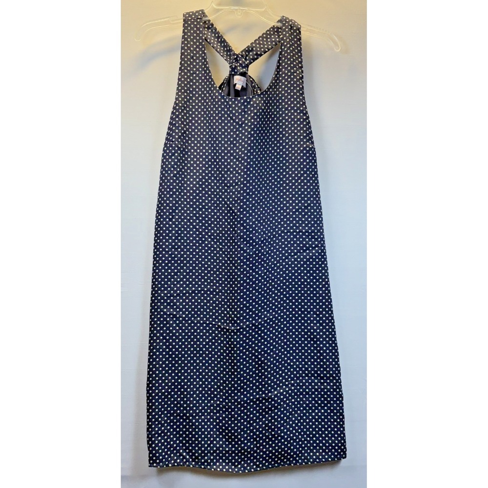 Pixley womens mirin Dress blue Polka Dot Shift Tie razerBack Lined Small